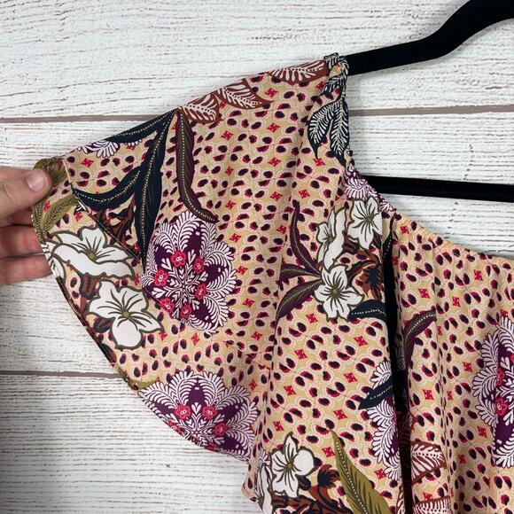 Zara Women's Tropical Off The Shoulder Midi Printed Summer Dress Size Small - Picture 3 of 9